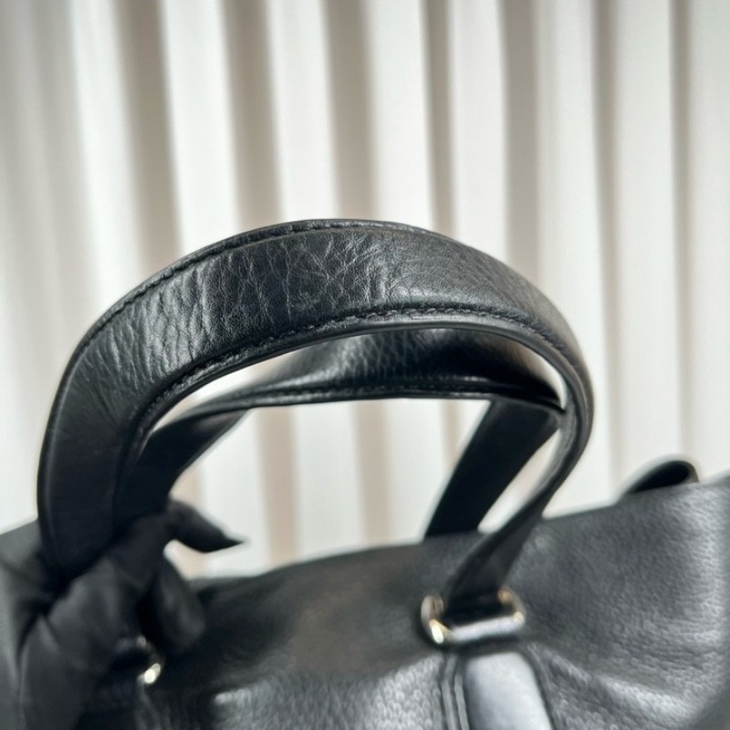 GUCCI古馳 黑色全皮手提包 全皮荔枝紋 容量超大 裝電腦資料都特別好-15