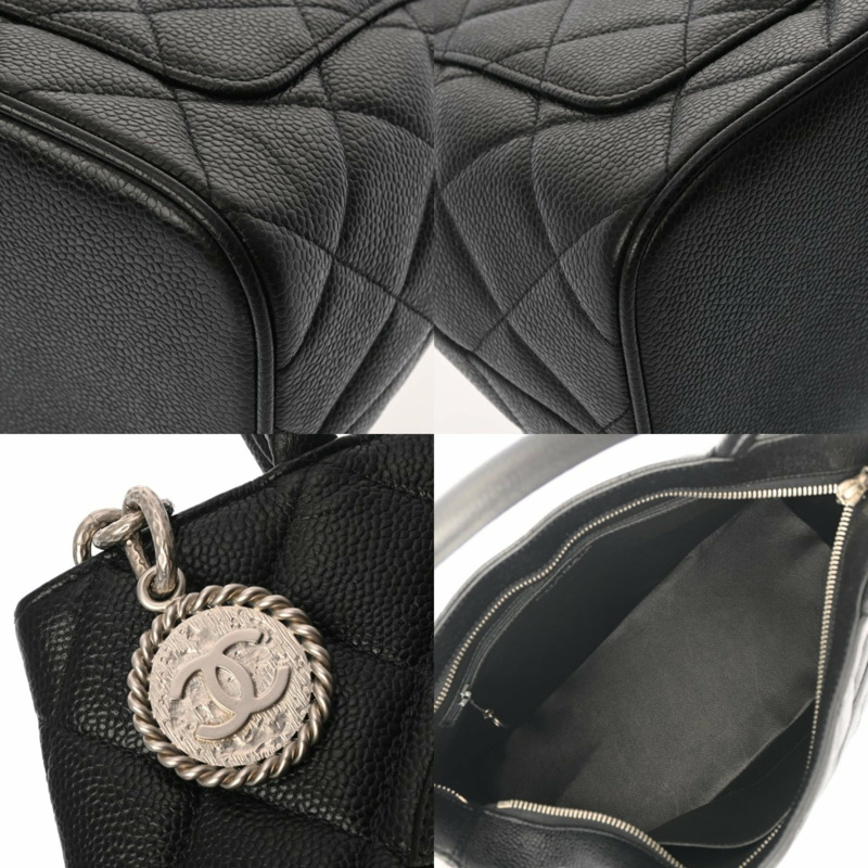 香奈兒 (CHANEL) 復刻版托特包，黑色，A01804，女士，魚子醬紋皮革，二手，A級，Ginzo-8