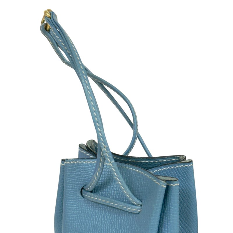 HERMES 中古 Vespa 抽繩小物袋 掛飾 框C刻-6