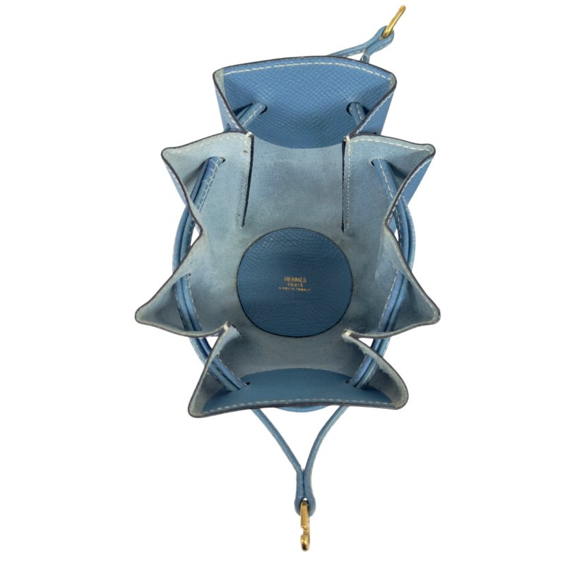 HERMES 中古 Vespa 抽繩小物袋 掛飾 框C刻-12