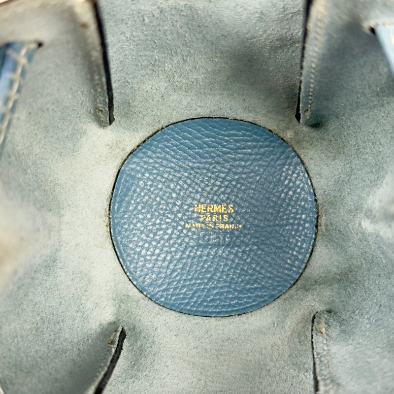 HERMES 中古 Vespa 抽繩小物袋 掛飾 框C刻-13