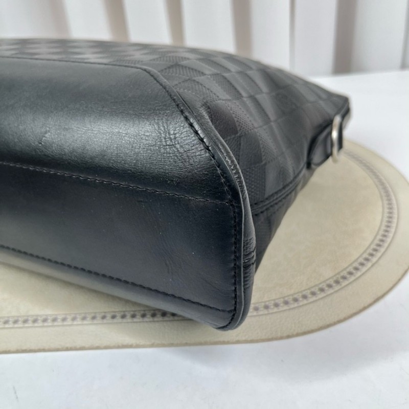 LV路易威登 黑色棋盤格公文包 黑色棋盤格紋理 可放筆記本電腦 容量大實用 內裡乾淨整潔-7