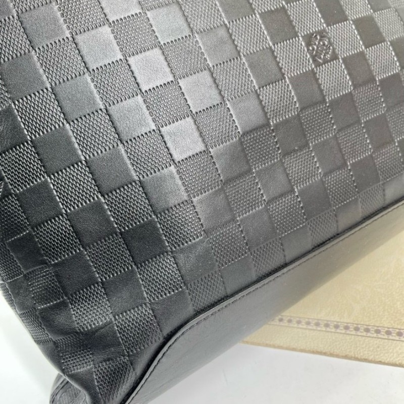 LV路易威登 黑色棋盤格公文包 黑色棋盤格紋理 可放筆記本電腦 容量大實用 內裡乾淨整潔-12