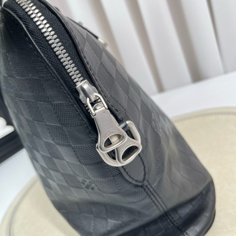 LV路易威登 黑色棋盤格公文包 黑色棋盤格紋理 可放筆記本電腦 容量大實用 內裡乾淨整潔-15