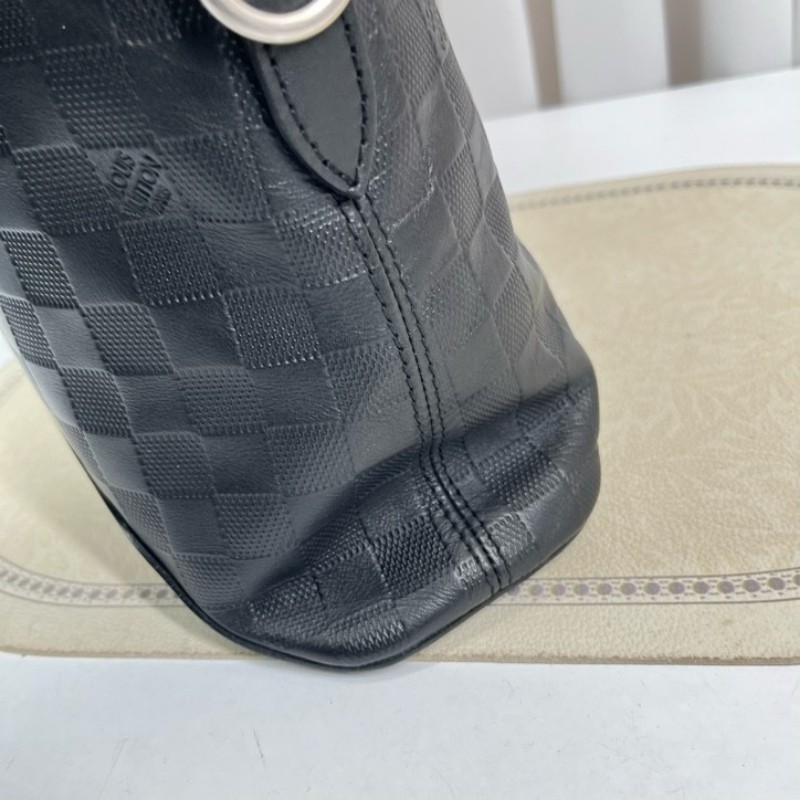 LV路易威登 黑色棋盤格公文包 黑色棋盤格紋理 可放筆記本電腦 容量大實用 內裡乾淨整潔-17