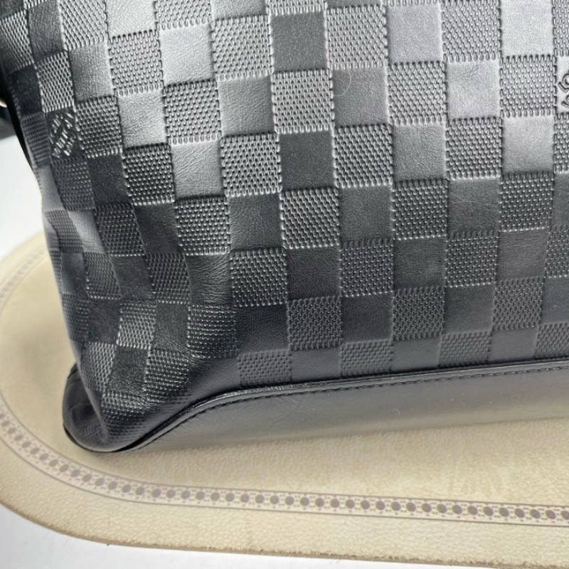 LV路易威登 黑色棋盤格公文包 黑色棋盤格紋理 可放筆記本電腦 容量大實用 內裡乾淨整潔-19