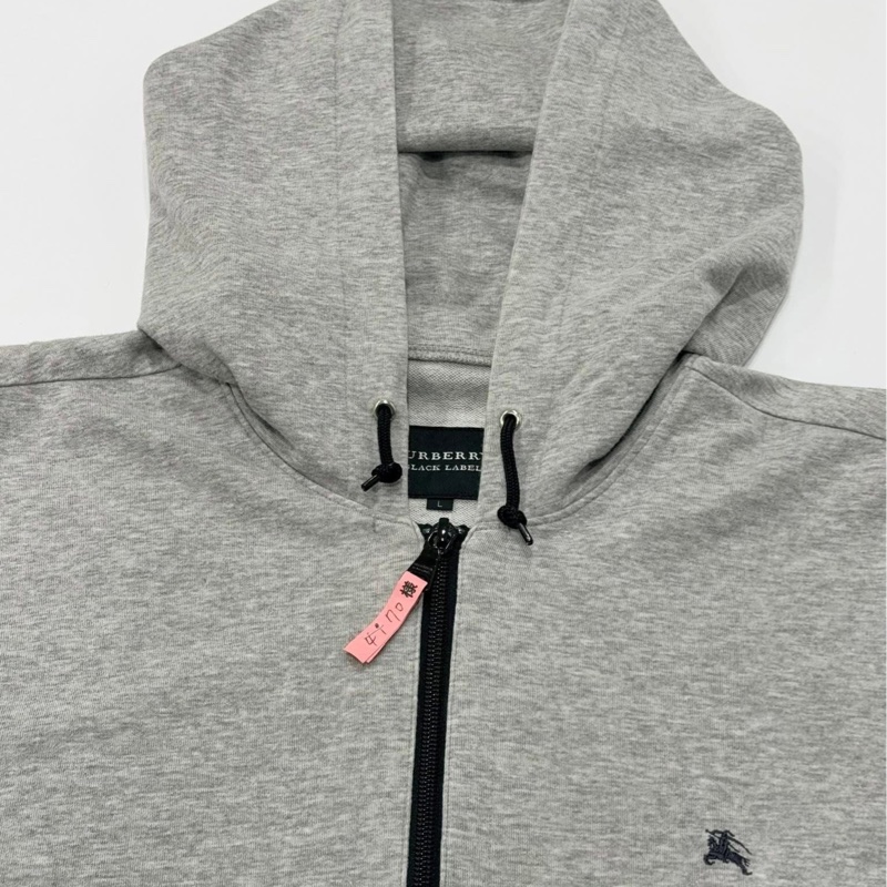 BURBERRY 黑標 灰色連帽抽繩背心戰馬外套-3