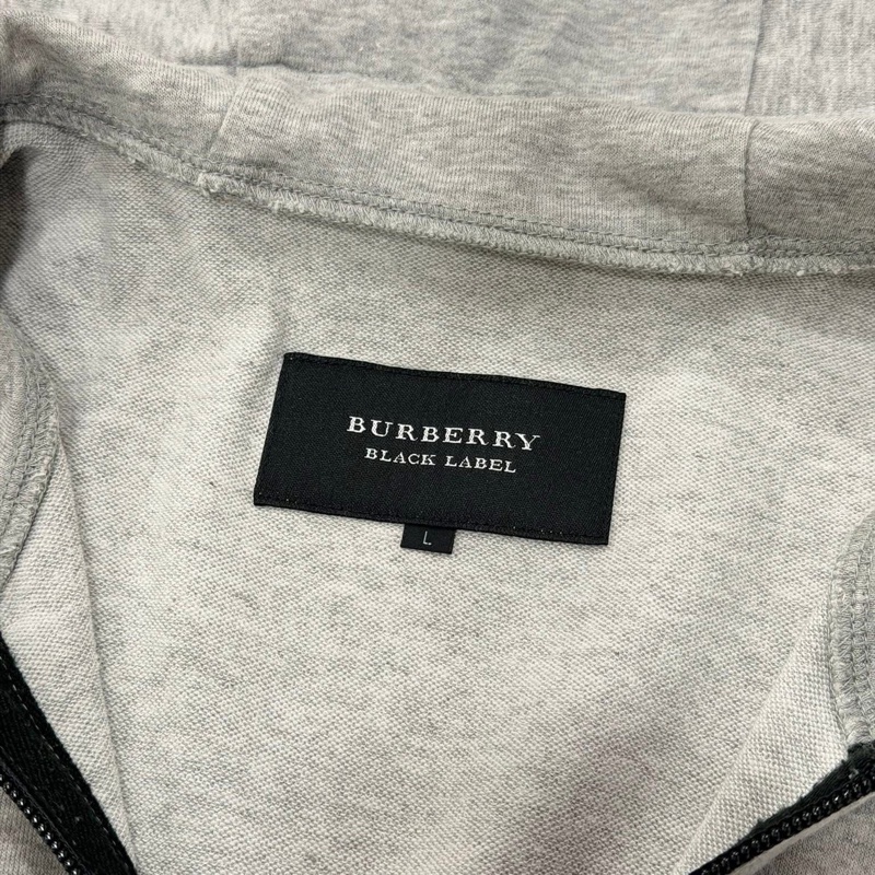 BURBERRY 黑標 灰色連帽抽繩背心戰馬外套-8