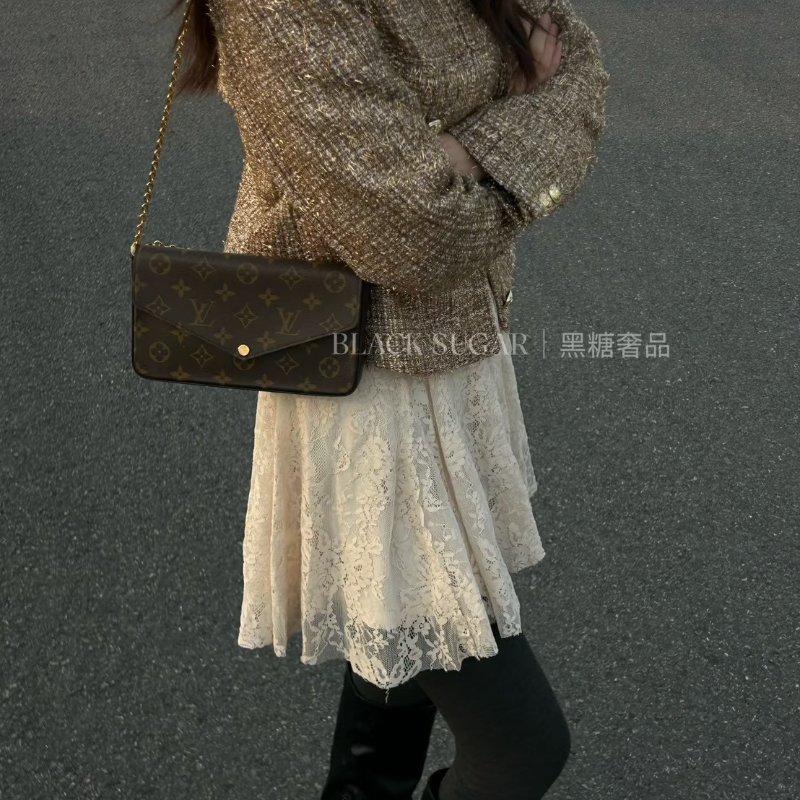 （新款絨質內裡超有質感😍）🏷LV 路易威登．Félicie Pochette 三合一 woc  M81896 新款 芯片款-30