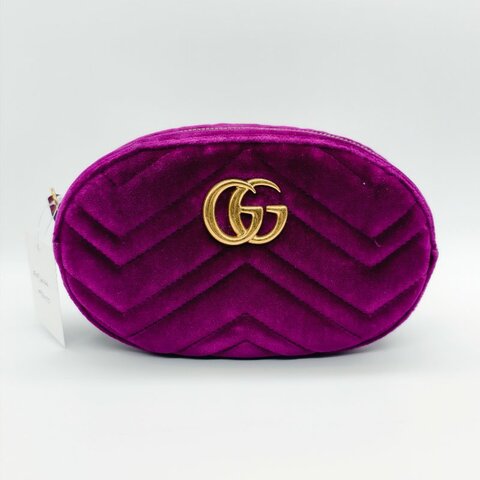 GUCCI 紫色天鵝絨腰包