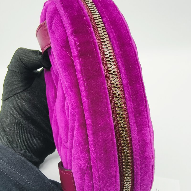 GUCCI 紫色天鵝絨腰包-3