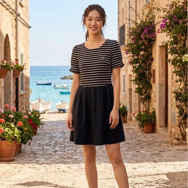 BURBERRY 橫條戰馬洋裝-0