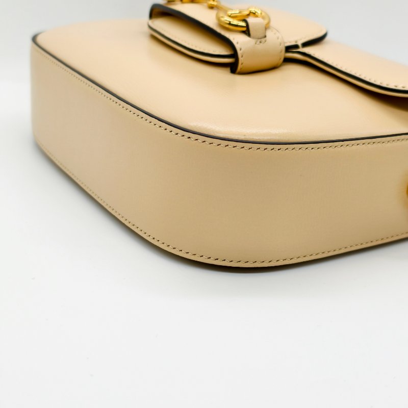 GUCCI 珍奶色Horsebit 1955 small馬鞍包(20*5*15)-4