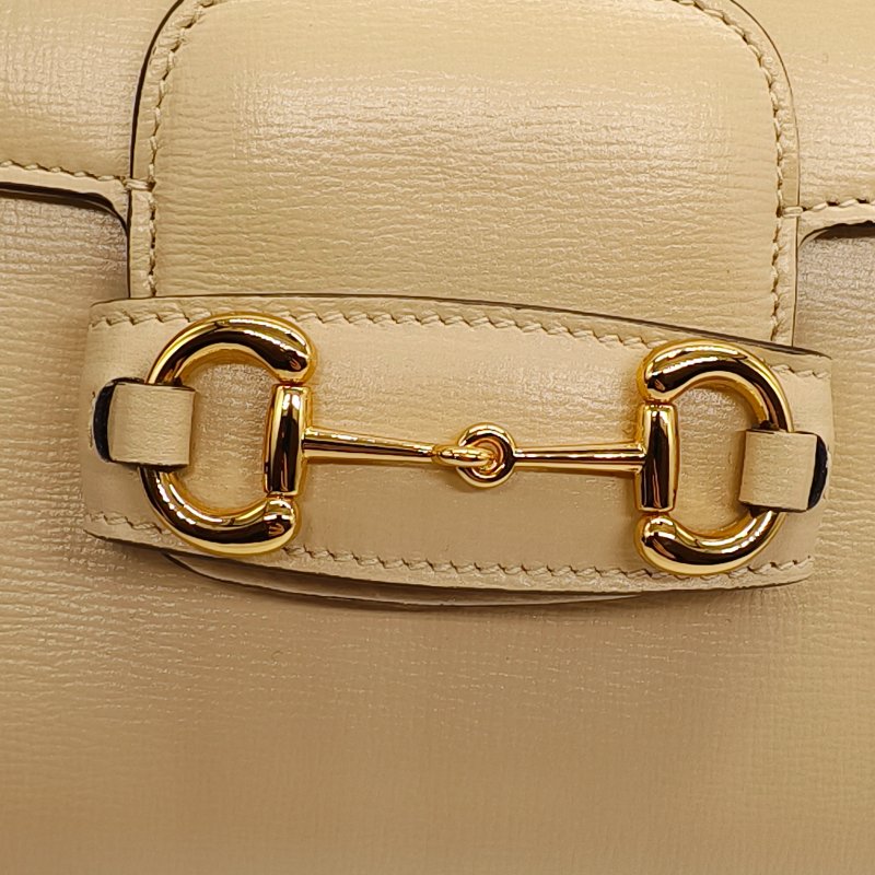 GUCCI 珍奶色Horsebit 1955 small馬鞍包(20*5*15)-6