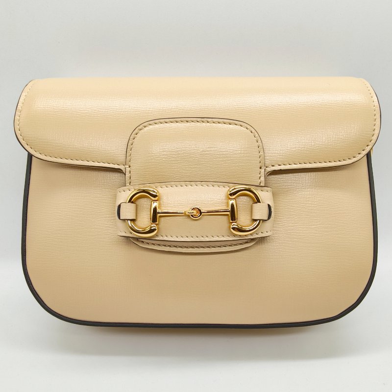 GUCCI 珍奶色Horsebit 1955 small馬鞍包(20*5*15)-8