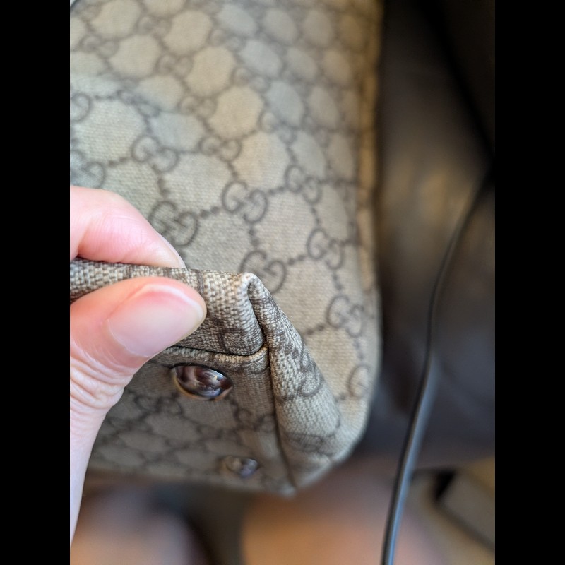 GG Monogram Leather / Canvas Joy Tote / Shoulder Bag, Large-12