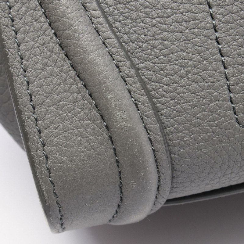 CELINE Luggage Nano Shopper 斜背包 189243 皮革 灰色 二手 女士-4