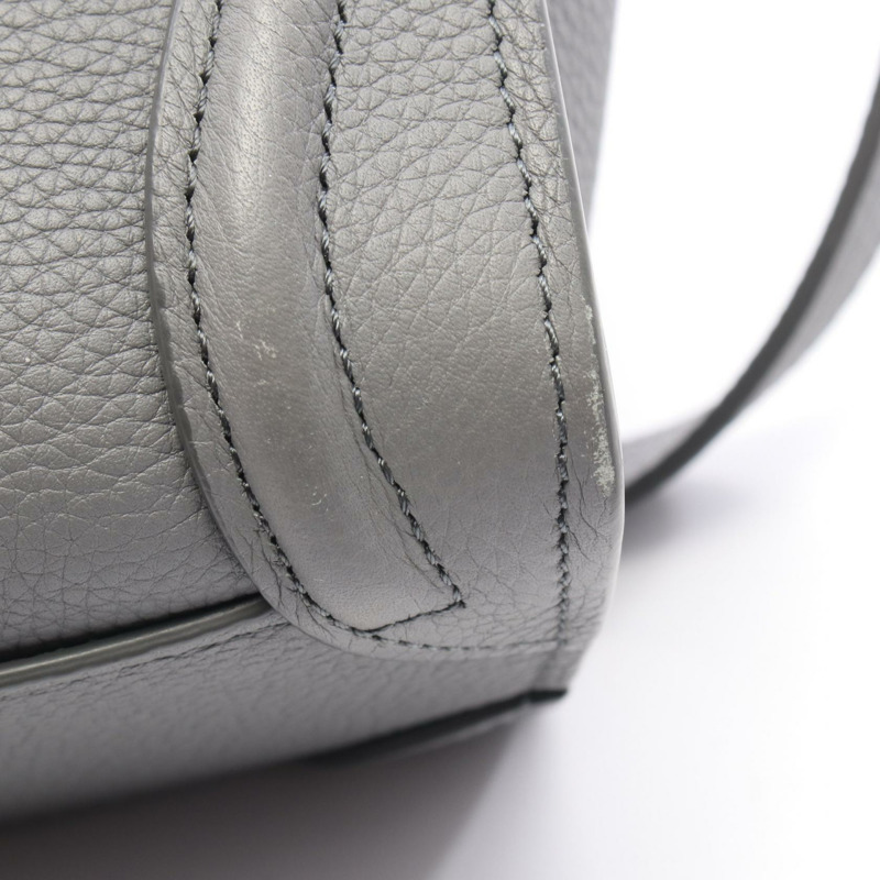 CELINE Luggage Nano Shopper 斜背包 189243 皮革 灰色 二手 女士-5