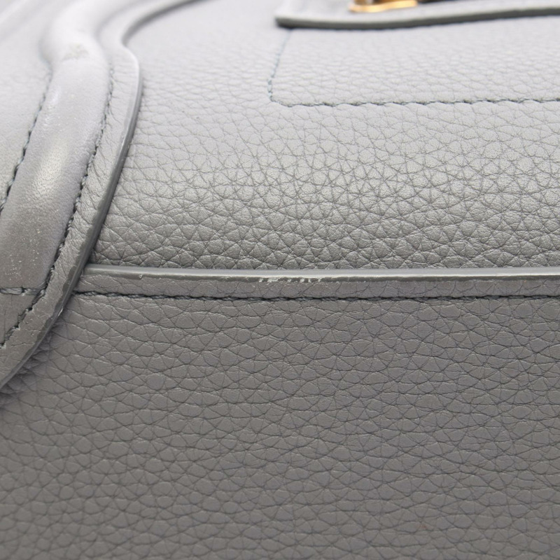 CELINE Luggage Nano Shopper 斜背包 189243 皮革 灰色 二手 女士-7