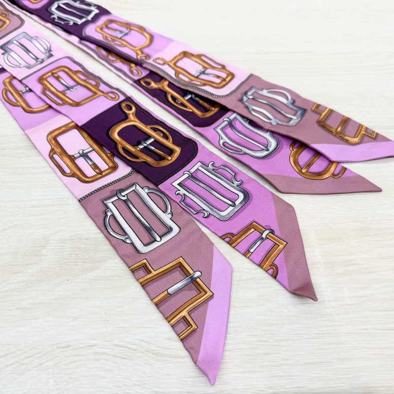 HERMES紫色釦環造型雙條TWILLY-1