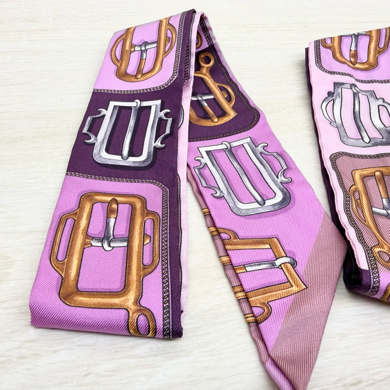 HERMES紫色釦環造型雙條TWILLY-3