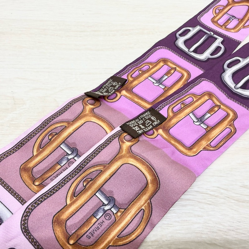 HERMES紫色釦環造型雙條TWILLY-5