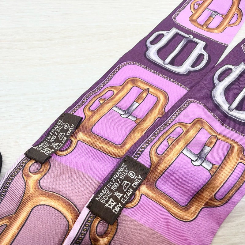 HERMES紫色釦環造型雙條TWILLY-6