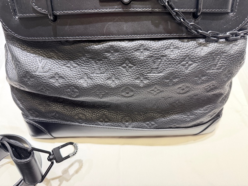 LV 路易威登黑色壓紋牛皮 Steamer PM 公文包 手提包 斜背包-1