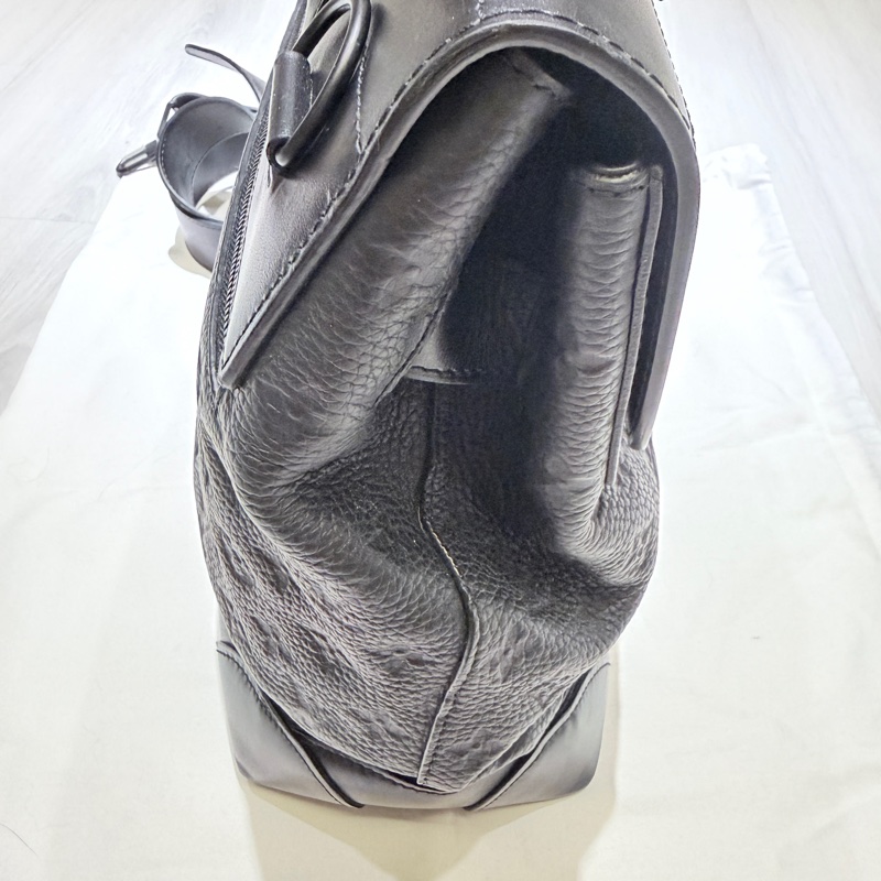 LV 路易威登黑色壓紋牛皮 Steamer PM 公文包 手提包 斜背包-4