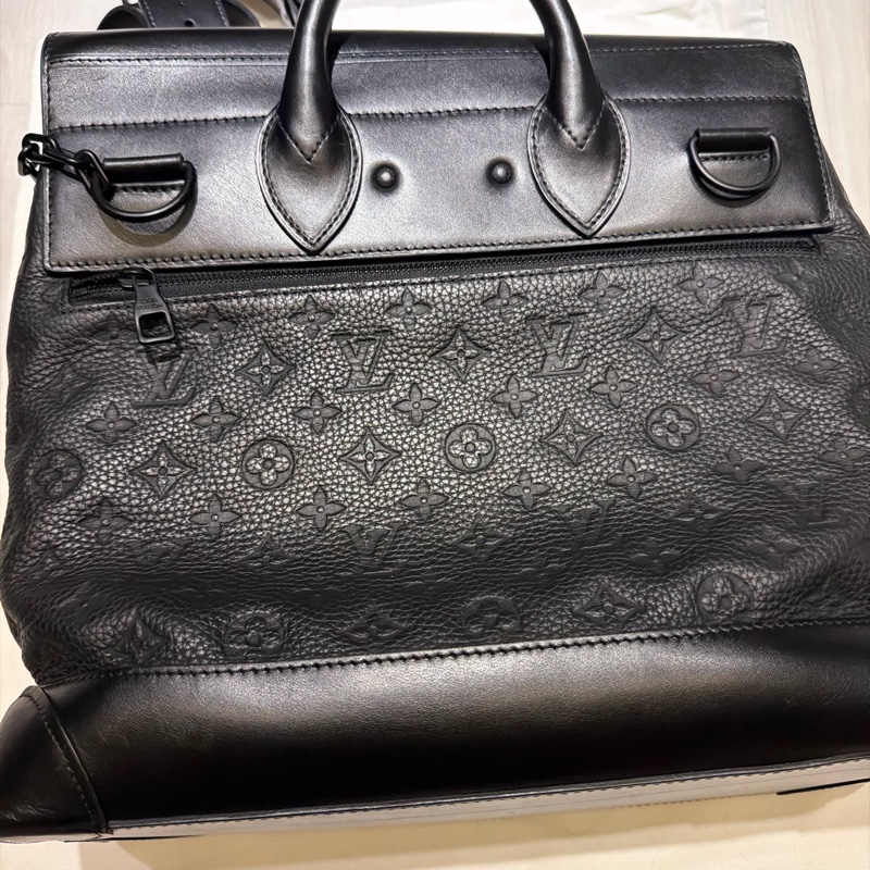 LV 路易威登黑色壓紋牛皮 Steamer PM 公文包 手提包 斜背包-8