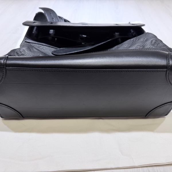 LV 路易威登黑色壓紋牛皮 Steamer PM 公文包 手提包 斜背包-9