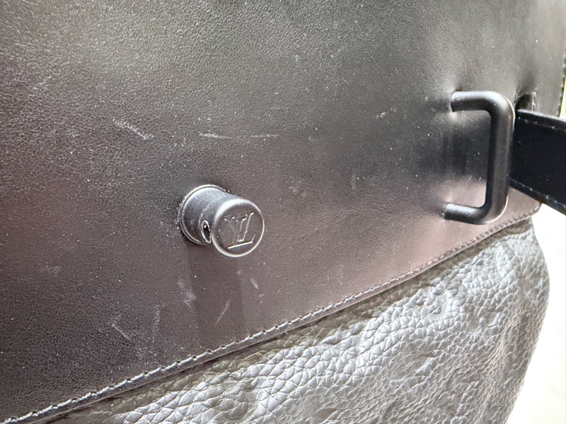 LV 路易威登黑色壓紋牛皮 Steamer PM 公文包 手提包 斜背包-12