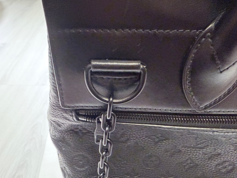 LV 路易威登黑色壓紋牛皮 Steamer PM 公文包 手提包 斜背包-14