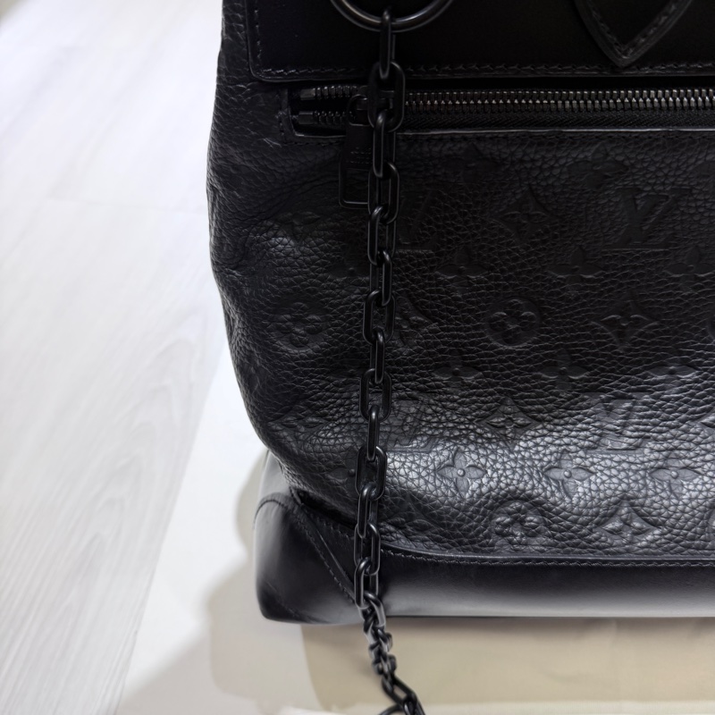 LV 路易威登黑色壓紋牛皮 Steamer PM 公文包 手提包 斜背包-16