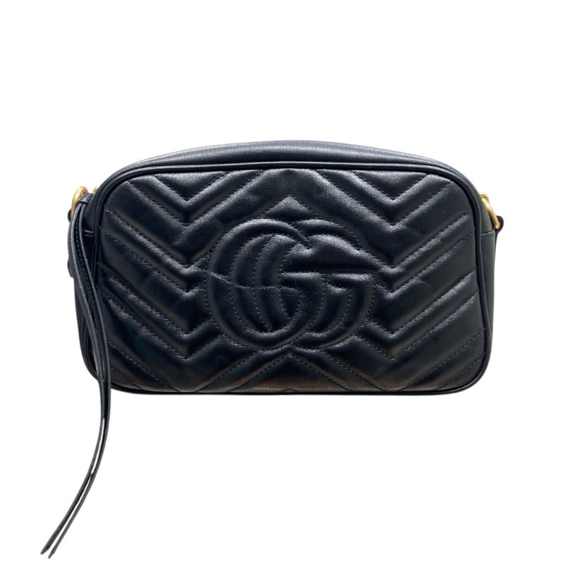 GUCCI 古馳 447632 MARMONT MATELASSÉ SHOULDER BAG MINI 馬蒙相機包 牛皮 黑色 金釦-2