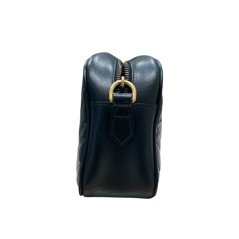 GUCCI 古馳 447632 MARMONT MATELASSÉ SHOULDER BAG MINI 馬蒙相機包 牛皮 黑色 金釦-3