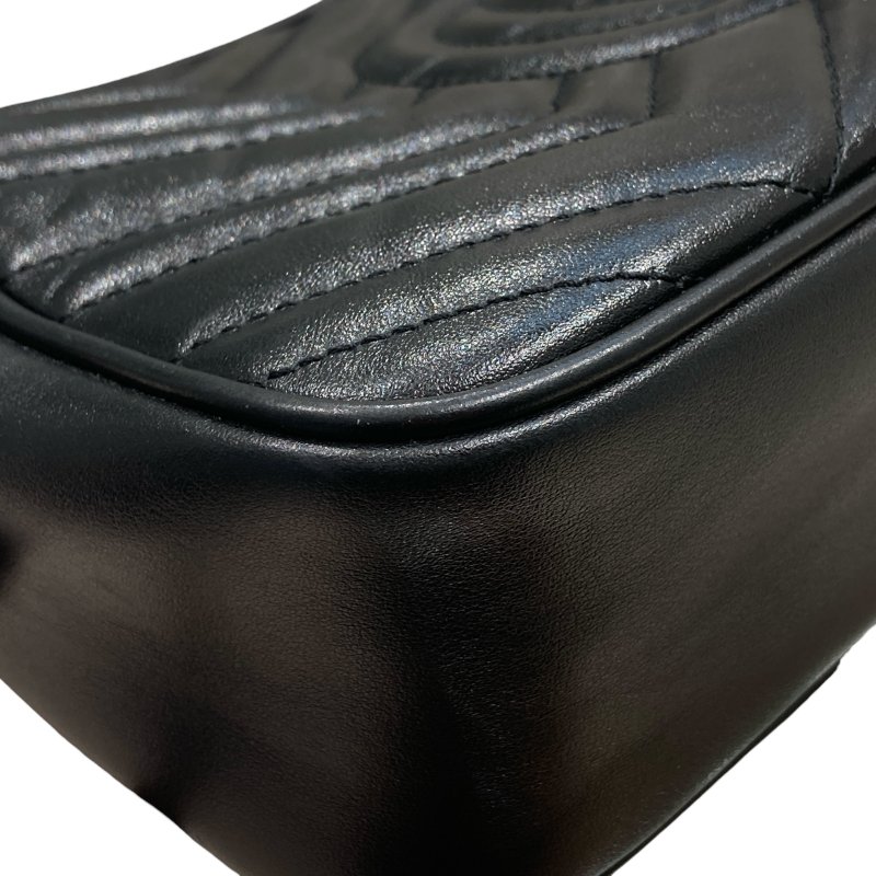 GUCCI 古馳 447632 MARMONT MATELASSÉ SHOULDER BAG MINI 馬蒙相機包 牛皮 黑色 金釦-9