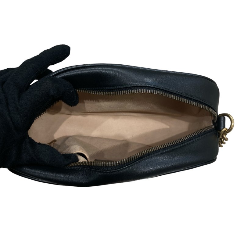 GUCCI 古馳 447632 MARMONT MATELASSÉ SHOULDER BAG MINI 馬蒙相機包 牛皮 黑色 金釦-11