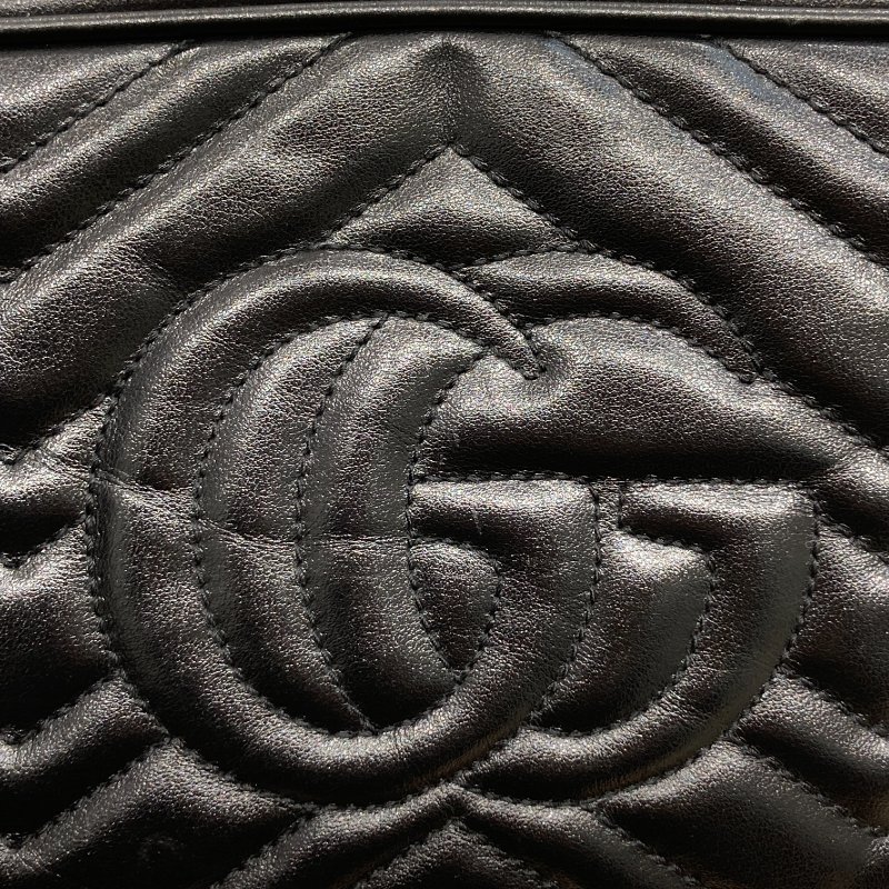 GUCCI 古馳 447632 MARMONT MATELASSÉ SHOULDER BAG MINI 馬蒙相機包 牛皮 黑色 金釦-12