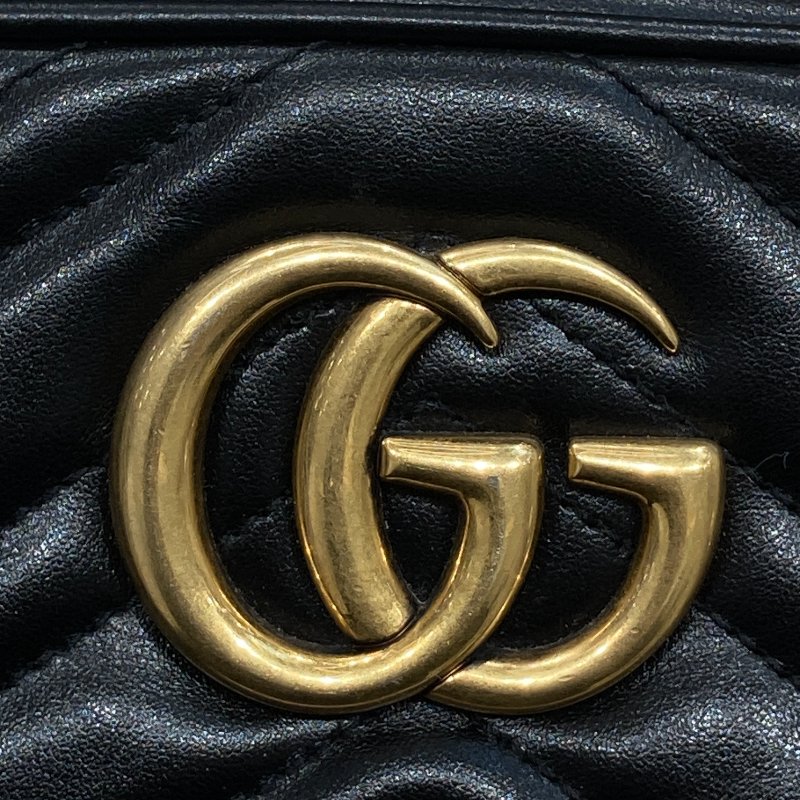 GUCCI 古馳 447632 MARMONT MATELASSÉ SHOULDER BAG MINI 馬蒙相機包 牛皮 黑色 金釦-13