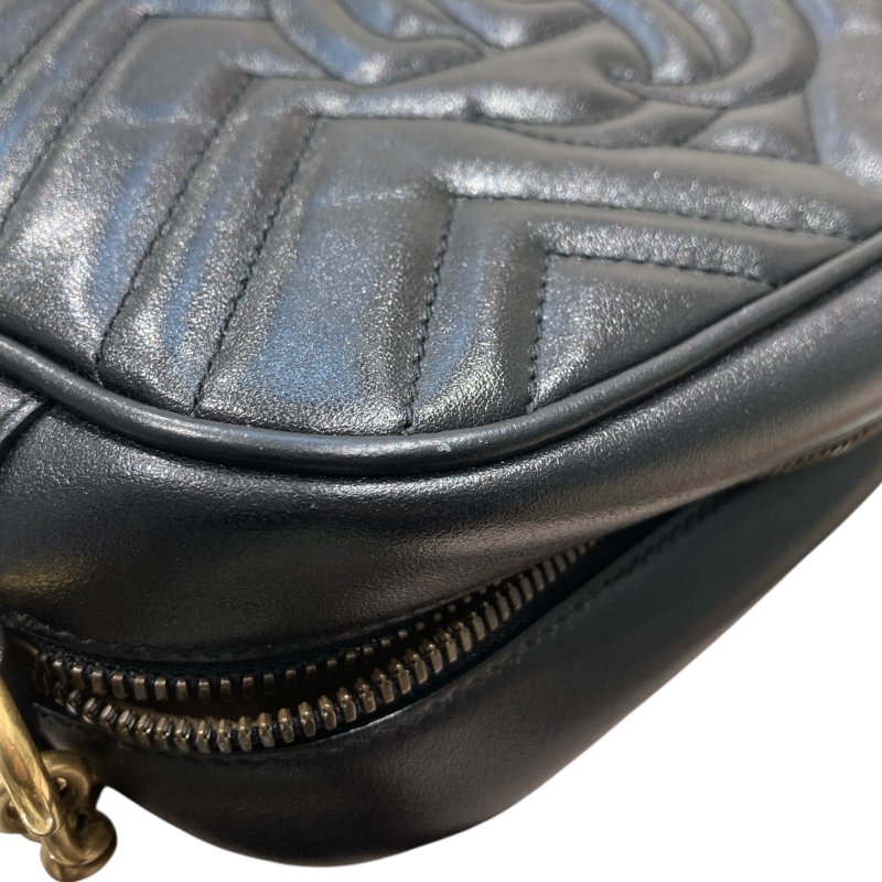 GUCCI 古馳 447632 MARMONT MATELASSÉ SHOULDER BAG MINI 馬蒙相機包 牛皮 黑色 金釦-14
