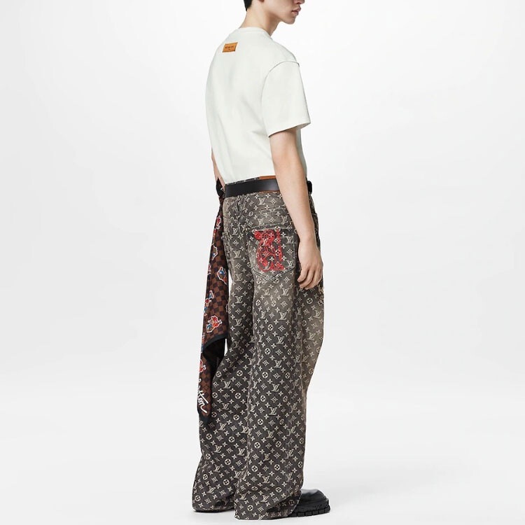 Louis Vuitton LV monogram baggy denim jeans 36 牛仔褲-1