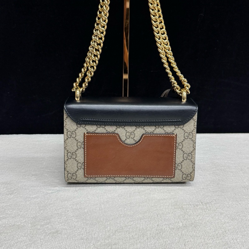 Gucci古馳 老花拼皮小號padlock月光寶盒鏈條包-1