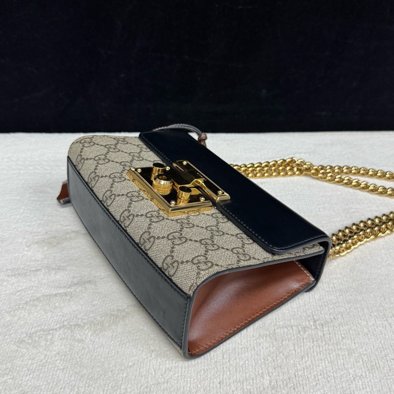 Gucci古馳 老花拼皮小號padlock月光寶盒鏈條包-3