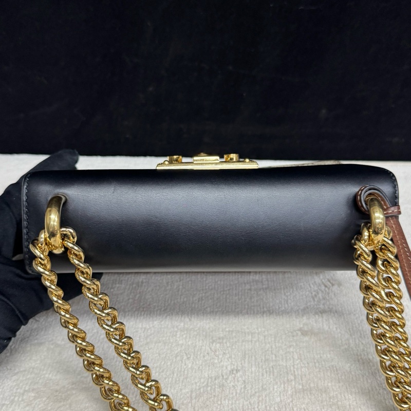 Gucci古馳 老花拼皮小號padlock月光寶盒鏈條包-5