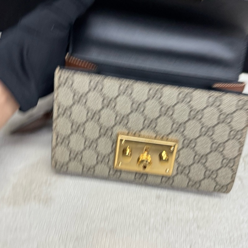 Gucci古馳 老花拼皮小號padlock月光寶盒鏈條包-6