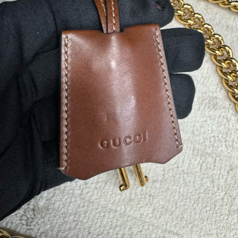 Gucci古馳 老花拼皮小號padlock月光寶盒鏈條包-9