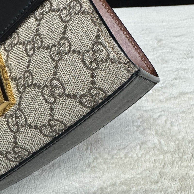 Gucci古馳 老花拼皮小號padlock月光寶盒鏈條包-13