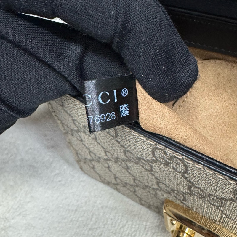 Gucci古馳 老花拼皮小號padlock月光寶盒鏈條包-16