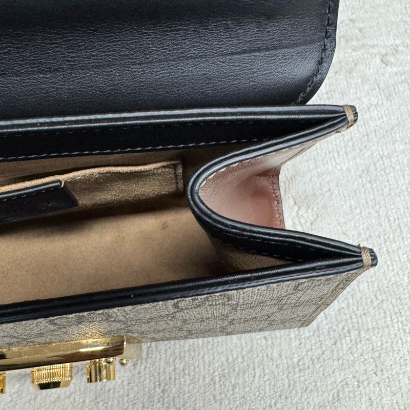 Gucci古馳 老花拼皮小號padlock月光寶盒鏈條包-19